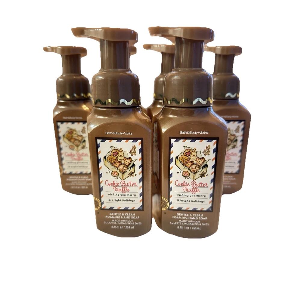 5 X Bath & Body Works COOKIE BUTTER TRUFFLE Gentle Foaming Hand Soap 8.75 floz